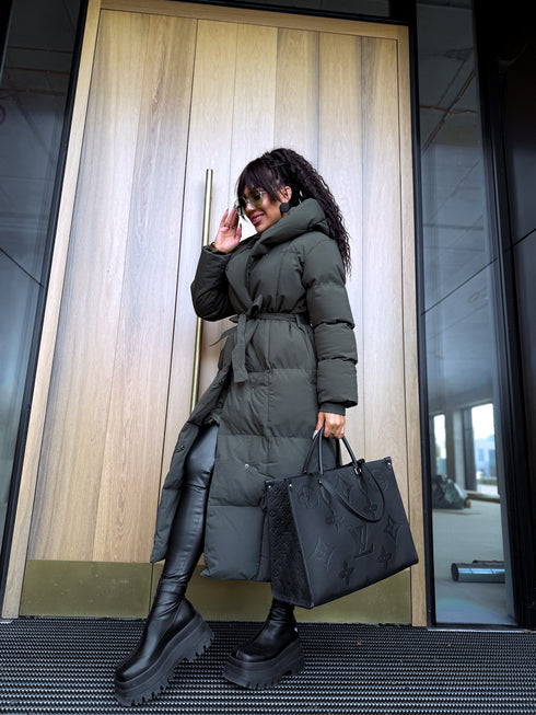 KAKI, long jacket with hood "BEST CHOICE" FC85